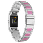 Fb.m52.ss.13 Back Stainless Steel Bangle W Pink Ceramic Bracelet In Silver