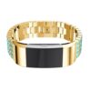 Fb.m55.rg.5 Stainless Steel Bangle Bracelet W Blue Rhinestone In Rose Gold Fits Charge 2
