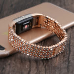 Fb.m57.rg Creative Stainless Steel Bangle Bracelet W Rhinestone In Rose Gold