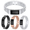 Fb.m57.ss Gallery Stainless Steel Bangle Bracelet W Rhinestone In Silver