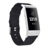 Fb.c2.1 Front Black Canvas Replacement Watch Band Strap Fitbit Charge 3