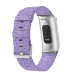 Fb.c2.18 Back Purple Canvas Replacement Watch Band Strap Fitbit Charge 3