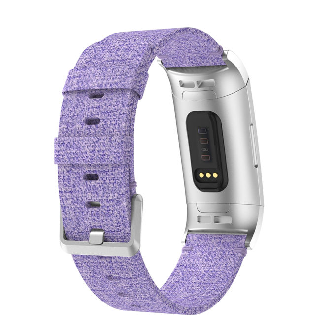 Fb.c2.18 Back Purple Canvas Replacement Watch Band Strap Fitbit Charge 3