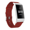 Fb.c2.6 Front Red Canvas Replacement Watch Band Strap Fitbit Charge 3