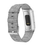 Fb.c2.7 Back Grey Canvas Replacement Watch Band Strap Fitbit Charge 3