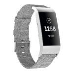Fb.c2.7 Front Grey Canvas Replacement Watch Band Strap Fitbit Charge 3