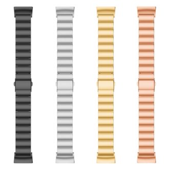 Fb.m67 All Stainless Steel Replacement Watch Band Strap For Fitbit Charge 3