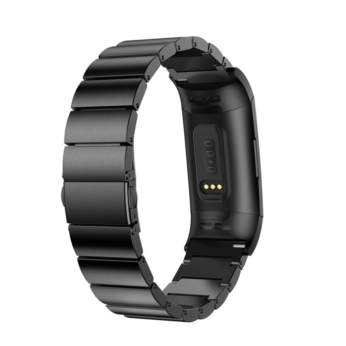 Fb.m67.mb Back Black Stainless Steel Replacement Watch Band Strap For Fitbit Charge 3