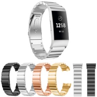 Fb.m67.ss Gallery Silver Stainless Steel Replacement Watch Band Strap For Fitbit Charge 3