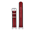 Fb.ny5.1.6 Up Black & Red Nylon Replacement Watch Band Strap For Fitbit Charge 3