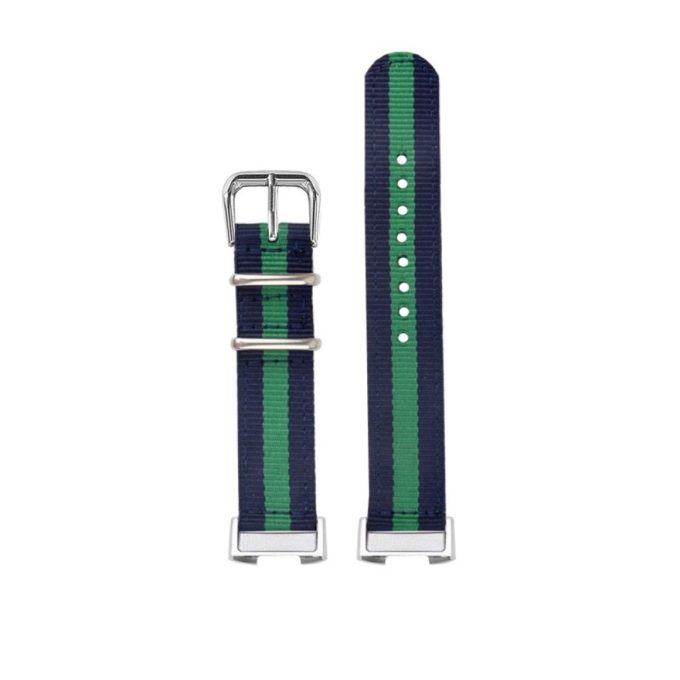 Fb.ny5.5.11 Up Blue & Green Nylon Replacement Watch Band Strap For Fitbit Charge 3