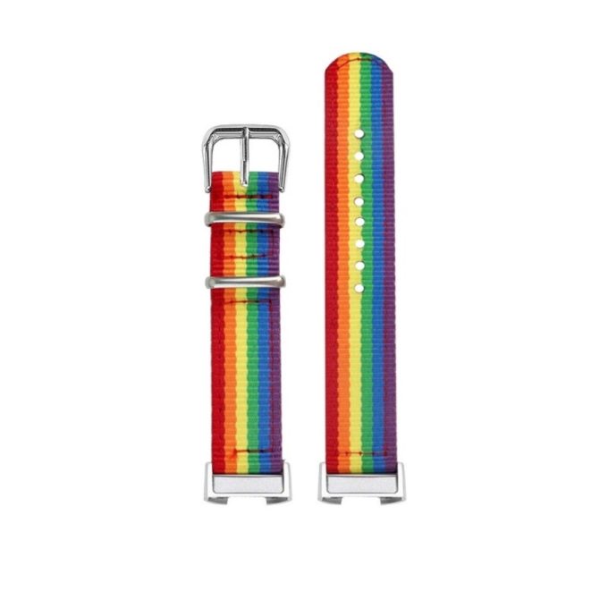 Fb.ny5.abc Up Rainbow Pride Nylon Replacement Watch Band Strap For Fitbit Charge 3