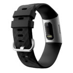 Fb.r32.1 Back Black Silicone Rubber Replacement Watch Band Strap For Fitbit Charge 3