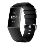 Fb.r32.1 Front Black Silicone Rubber Replacement Watch Band Strap For Fitbit Charge 3