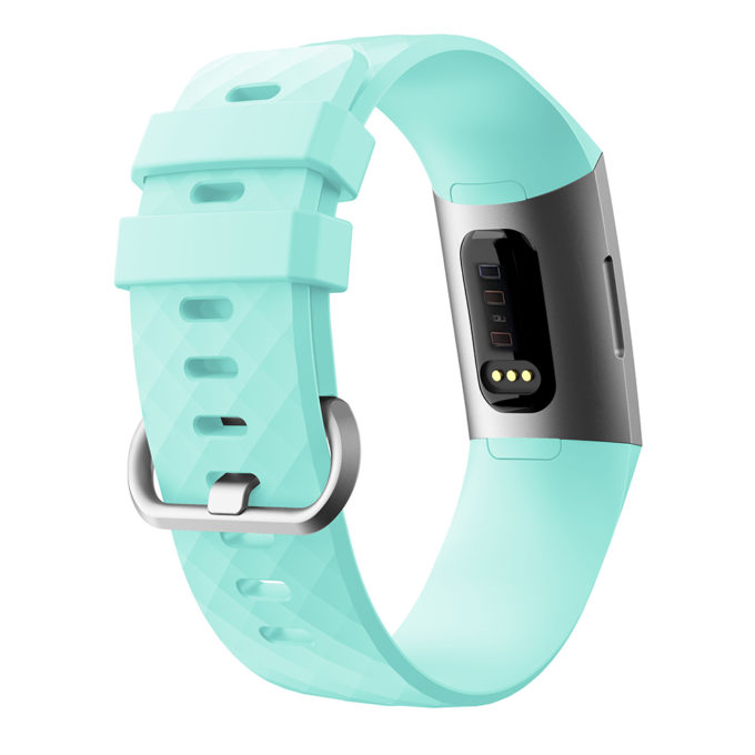 Fb.r32.11 Back Turquoise Silicone Rubber Replacement Watch Band Strap For Fitbit Charge 3