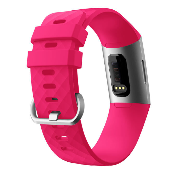 Fb.r32.13a Back Rose Silicone Rubber Replacement Watch Band Strap For Fitbit Charge 3