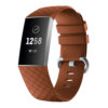 Fb.r32.2 Front Brown Silicone Rubber Replacement Watch Band Strap For Fitbit Charge 3