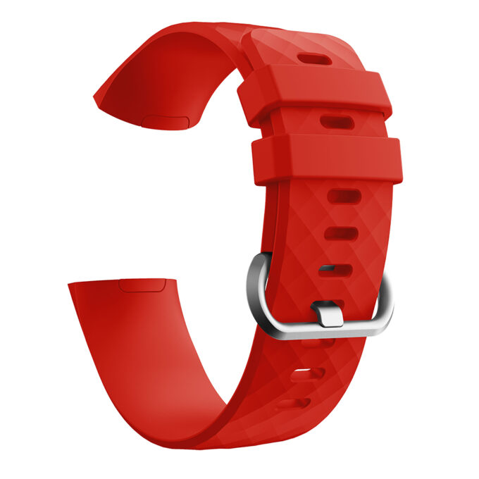 Fb.r32.6 Alt Red Silicone Rubber Replacement Watch Band Strap For Fitbit Charge 3