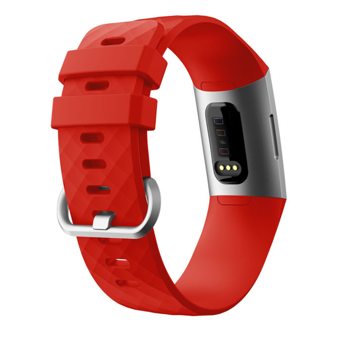 Fb.r32.6 Back Red Silicone Rubber Replacement Watch Band Strap For Fitbit Charge 3