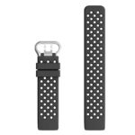 Fb.r33.1 Up Black Perforated Silicone Rubber Replacement Watch Band Strap For Fitbit Charge 3