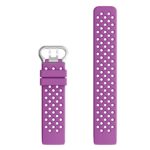 Fb.r33.18 Up Purple Perforated Silicone Rubber Replacement Watch Band Strap For Fitbit Charge 3