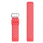 Fb.r33.6 Up Red Perforated Silicone Rubber Replacement Watch Band Strap For Fitbit Charge 3