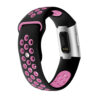 Fb.r34.1.18 Back Black Purple Perforated Silicone Rubber Replacement Watch Band Strap For Fitbit Charge 3 V2