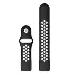 Fb.r34.1.22 Up Black White Perforated Silicone Rubber Replacement Watch Band Strap For Fitbit Charge 3