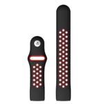 Fb.r34.1.6 Up Black Red Perforated Silicone Rubber Replacement Watch Band Strap For Fitbit Charge 3