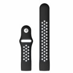 Fb.r34.1.7 Up Black Grey Perforated Silicone Rubber Replacement Watch Band Strap For Fitbit Charge 3