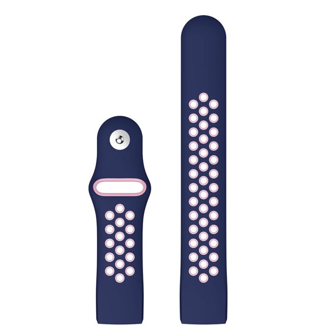 Fb.r34.5.13 Up Blue Pink Perforated Silicone Rubber Replacement Watch Band Strap For Fitbit Charge 3