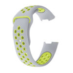 Fb.r34.7.11 Alt Grey Lime Perforated Silicone Rubber Replacement Watch Band Strap For Fitbit Charge 3 V2