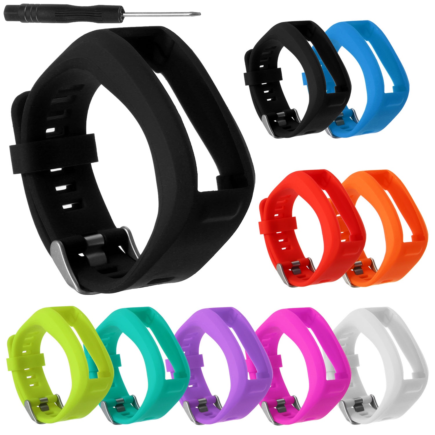 XHNee Compatible with Garmin Vivosmart HR Watch Bands Women Men, Adjustable  Replacement Silicone Band Straps Bracelet Wristbands Accessories Fit for