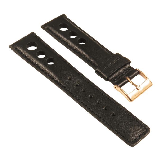 St26.1.1.rg Angle Black Rally Strap With Rose Gold Buckle