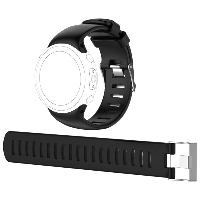 Su.r13.1 Alt Black Silicone Rubber Replacement Watch Strap Band For Suunto D4i Novo