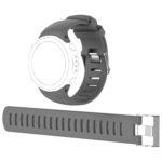 Su.r13.7 Alt Grey Silicone Rubber Replacement Watch Strap Band For Suunto D4i Novo