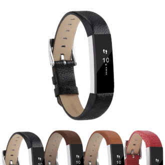 Fb.l3.1 Gallery Black Genuine Leather Replacement Watch Band Strap For Fitbit Alta & Alta HR