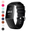 Fb.r32.1 Front Black Silicone Rubber Replacement Watch Band Strap For Fitbit Charge 3