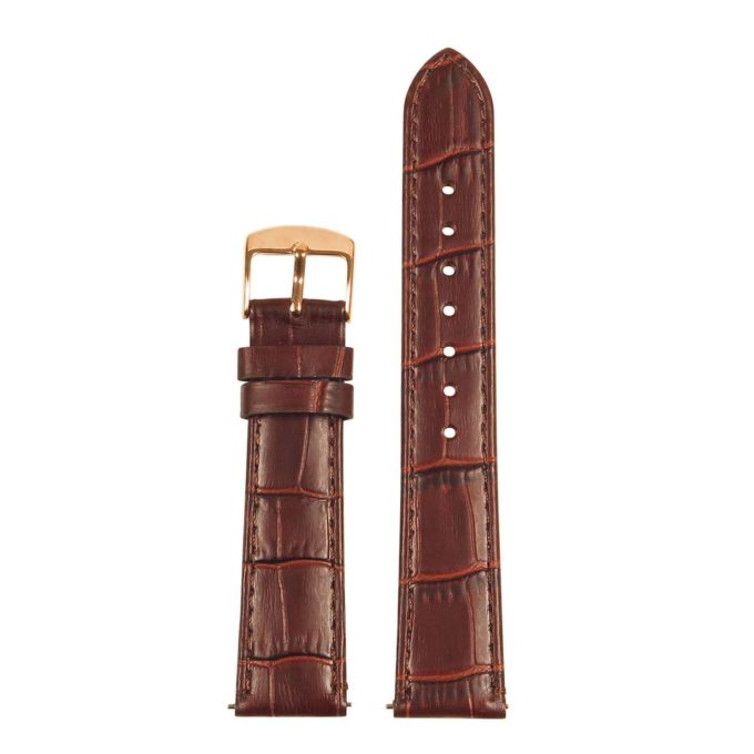 St20.2.rg Up Brown Ladies Crocodile Leather Watch Band Strap