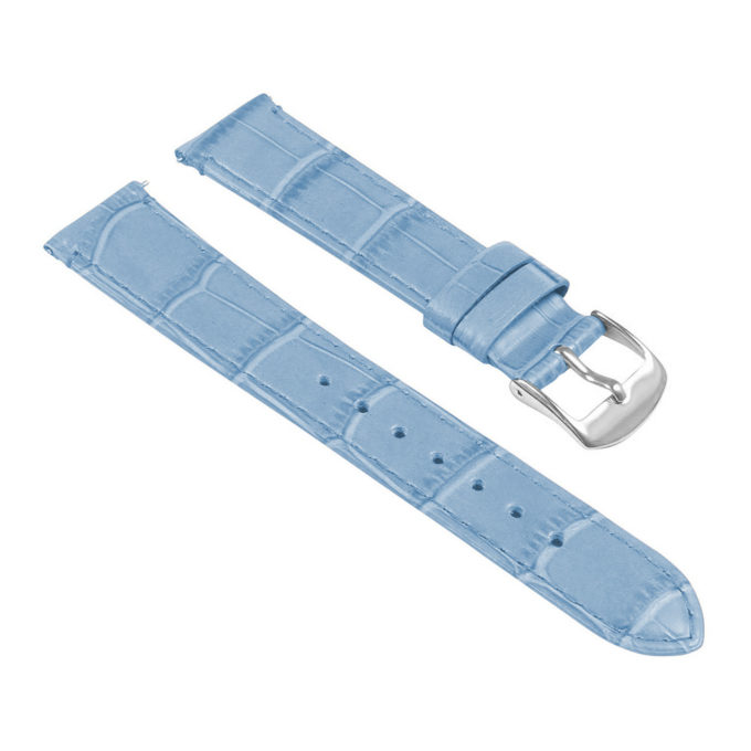 St20.5b Angle Baby Blue Ladies Crocodile Leather Watch Band Strap