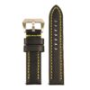 St23.1.10 Up Black & Yellow Heavy Duty Mens Leather Watch Band