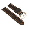 St23.1.12 Angle Black & Orange Heavy Duty Mens Leather Watch Band