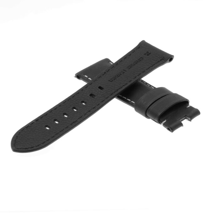 Ps3.1 Back Black Salvage Leather Panerai Watch Band Strap For Deployant Clasp