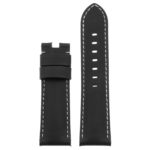 Ps3.1 Up Black Salvage Leather Panerai Watch Band Strap For Deployant Clasp