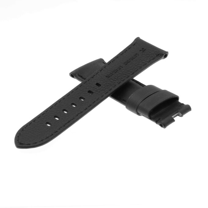 Ps3.1.1 Back Black (Black Stitching) Salvage Leather Panerai Watch Band Strap For Deployant Clasp