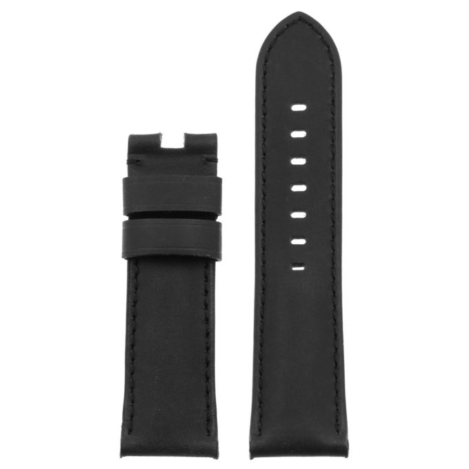 Ps3.1.1 Up Black (Black Stitching) Salvage Leather Panerai Watch Band Strap For Deployant Clasp