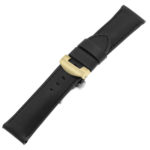 Ps3.1.1.yg Main Black (Black Stitching) Salvage Leather Panerai Watch Band Strap With Yellow Gold Deployant Clasp