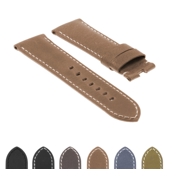 Ps3.3 Gallery Classic Cigar Salvage Leather Panerai Watch Band Strap For Deployant Clasp