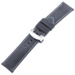Ps3.5.ps Main Oyster Blue Salvage Leather Panerai Watch Band Strap With Polished Silver Deployant Clasp