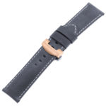 Ps3.5.rg Main Oyster Blue Salvage Leather Panerai Watch Band Strap With Rose Gold Deployant Clasp